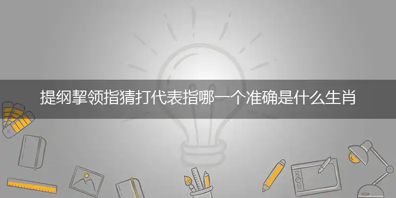 提纲挈领指猜打代表指哪一个准确是什么生肖,释义最佳完美词语详析