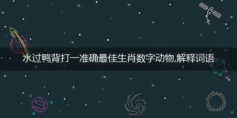 水过鸭背打一准确最佳生肖数字动物,解释词语落实阐述释义
