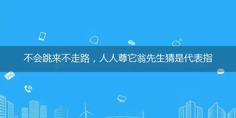 不会跳来不走路,人人尊它翁先生